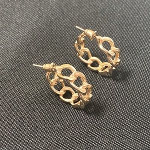 New Gold Chain Hoops Earrings
